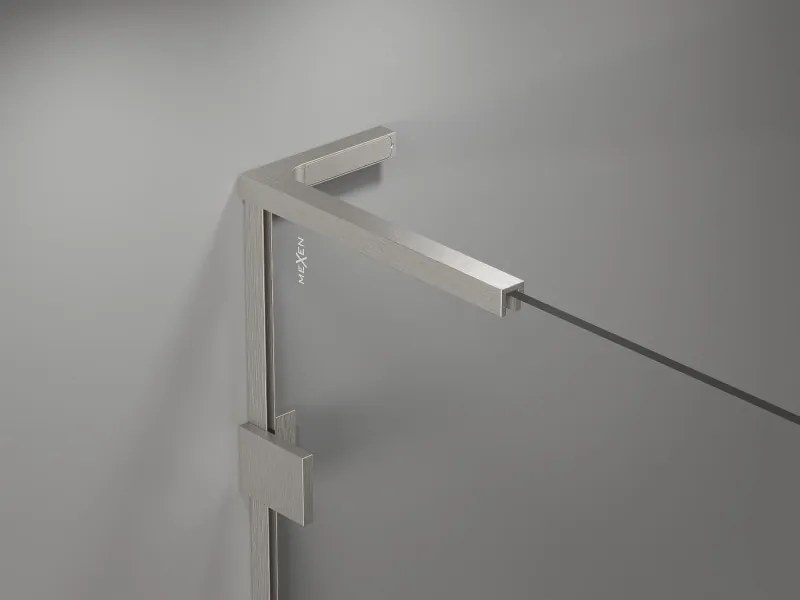Mexen, Mexen Lunar L Otočné pravé sprchové dvere 80 cm, transparentné, brúsený nikel - 834L-080-000-97-00-P