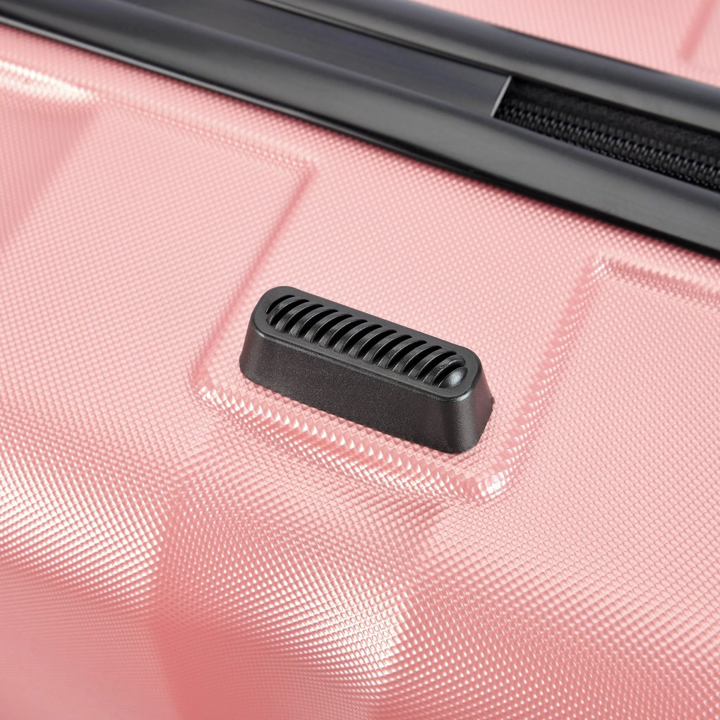 BONTOUR „Wave“ 3-dielna súprava kufrov s dvojitými kolieskami, s TSA zámkom, rose gold