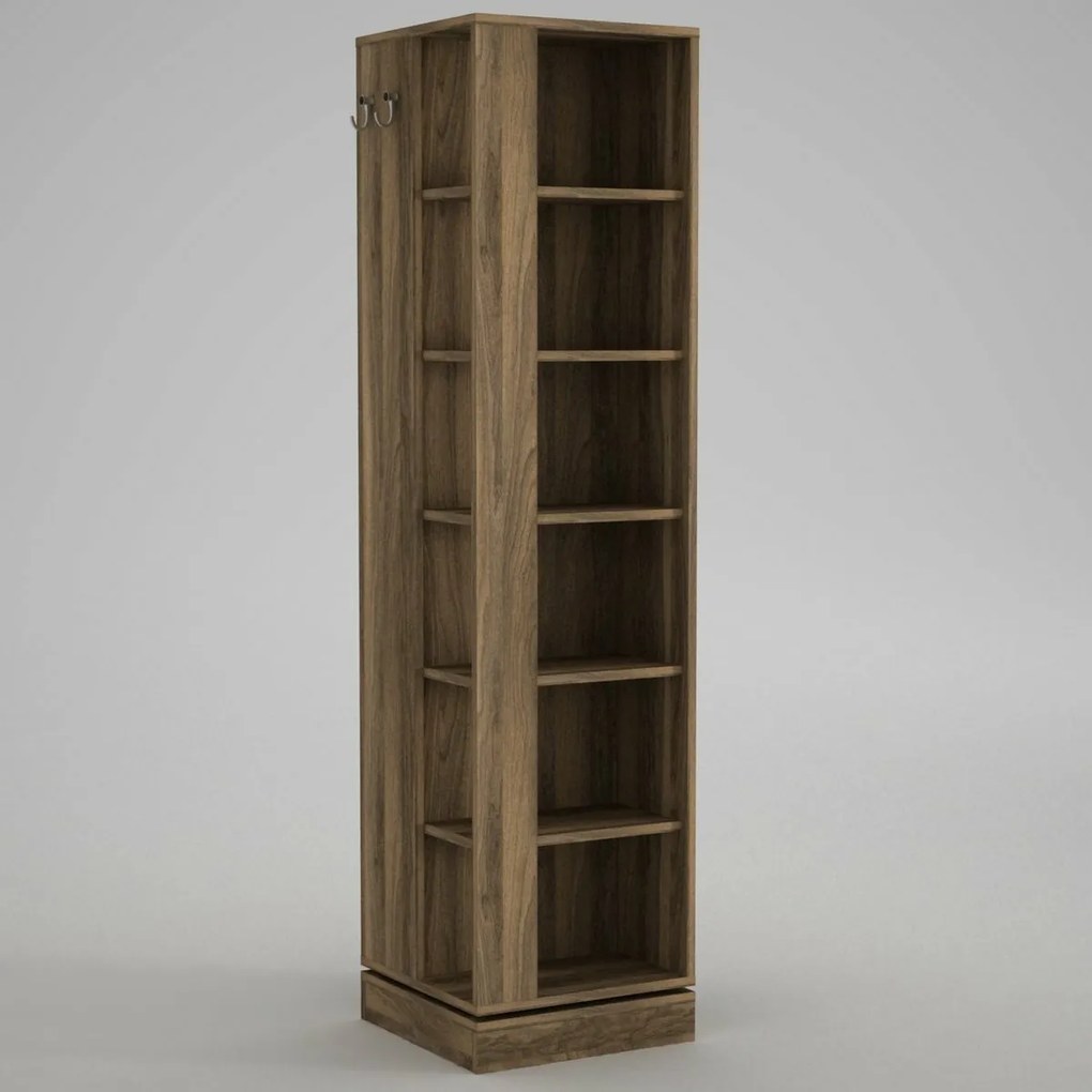 Otočný vešiak so zrkadlom Roll Walnut