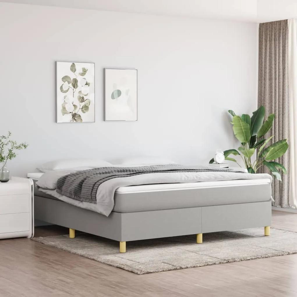 Boxspring posteľ s matracom bledosivá 180x200 cm látka 3144538