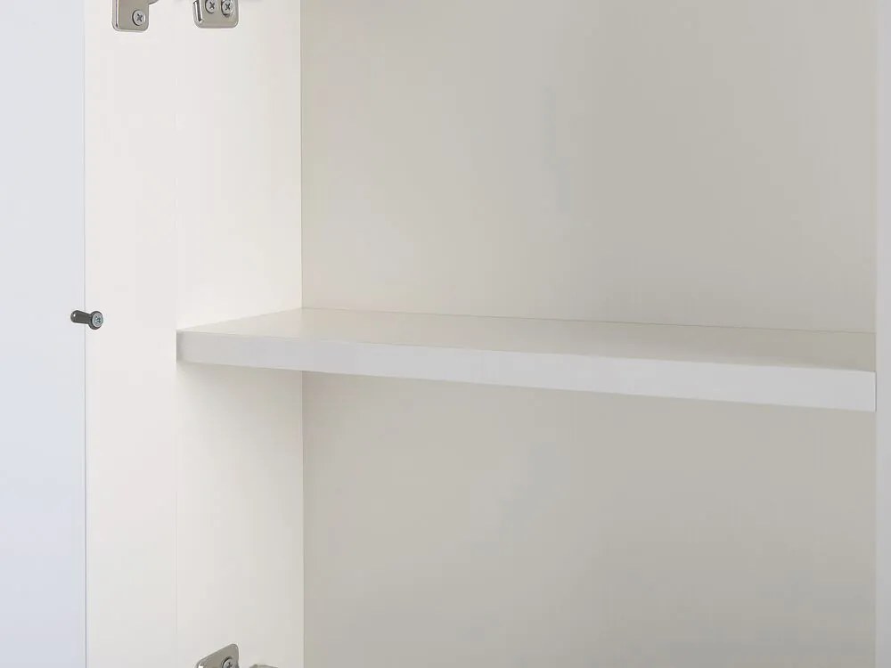 Kúpeľňová zrkadlová skrinka na stenu s LED osvetlením 60 x 60 cm biela MAZARREDO Beliani