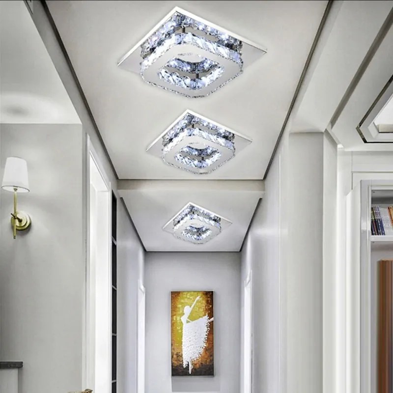 Stropné hranaté svietidlo Plafon Glamour 8W APP405-C APP406-C