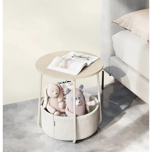 Odkladací stolík NOIRA krémovo-biely