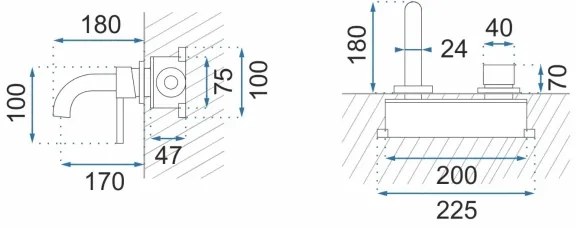 REA-B5332 - Umývadlová batéria pre podomietkovú inštaláciu OWEN čierna
