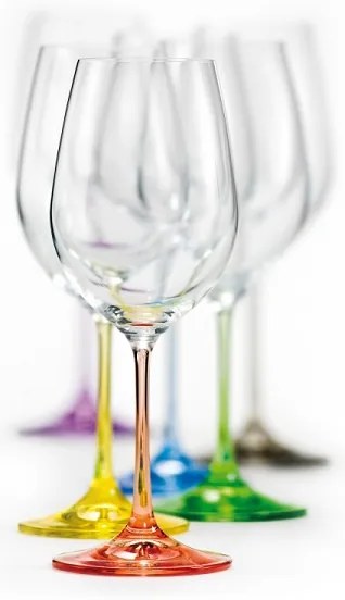 Crystalex Poháre na víno VIOLA Rainbow 350 ml, 6 ks
