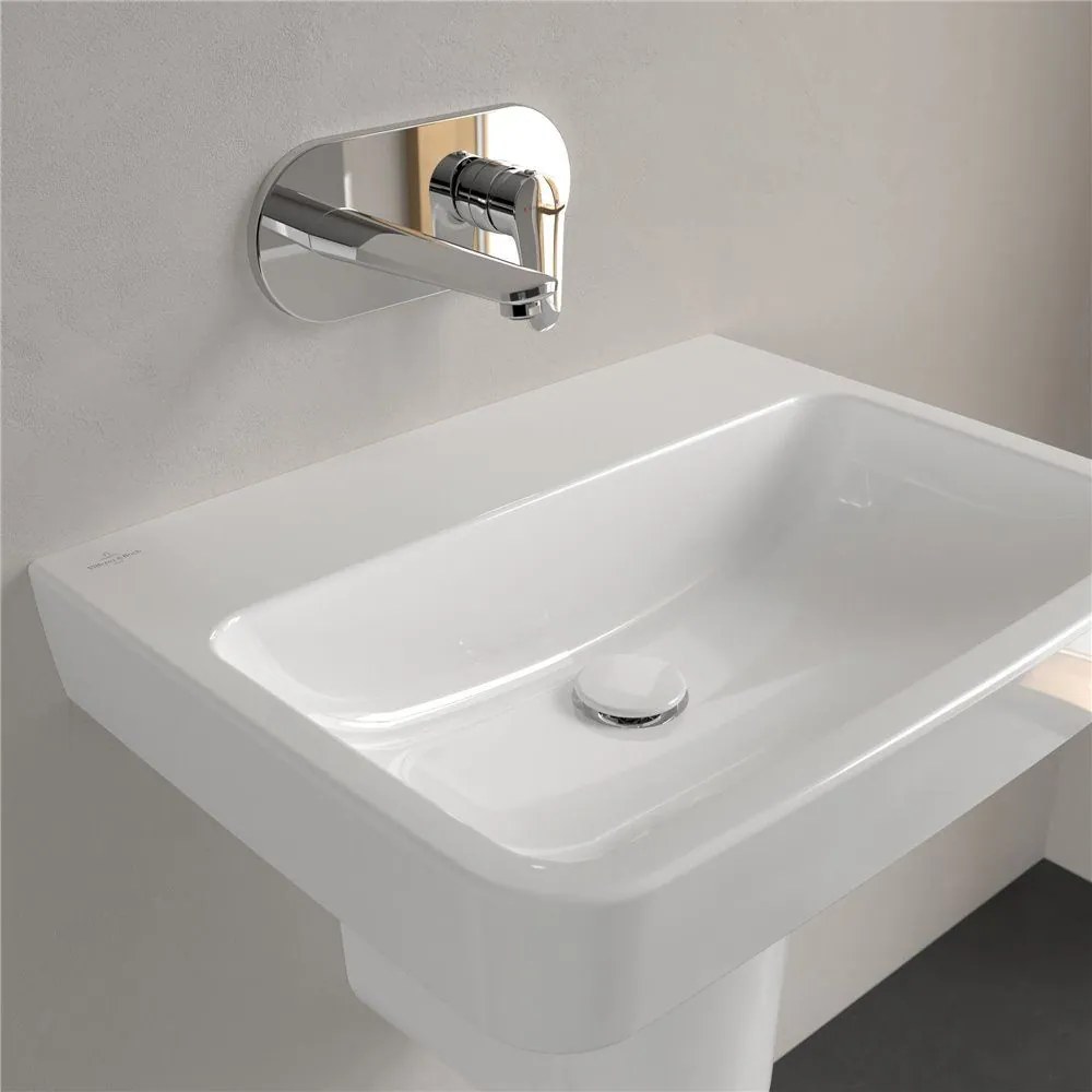 VILLEROY &amp; BOCH O.novo závesné umývadlo bez otvoru, bez prepadu, 600 x 460 mm, biela alpská, s povrchom CeramicPlus, 4A4163R1