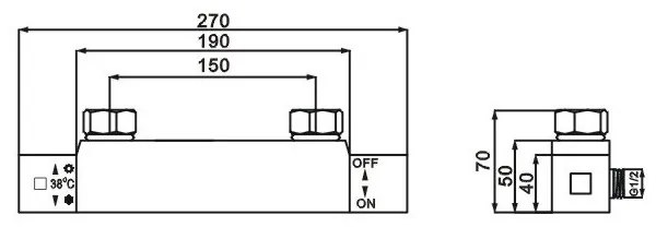 Sprchová súprava - DENIS s termostatickou batériou - čierna