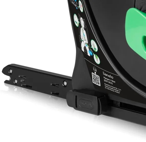 Lionelo - otočná autosedačka s bázou HARPER i-Size 76-150 cm Black Carbon