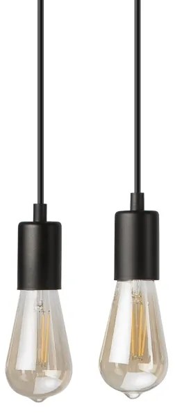 Luster na lanku CORTINA 4xE27/15W/230V čierna/dub