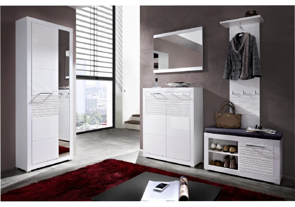 Sconto Predsieňová skriňa FELINO biela/vysoký lesk