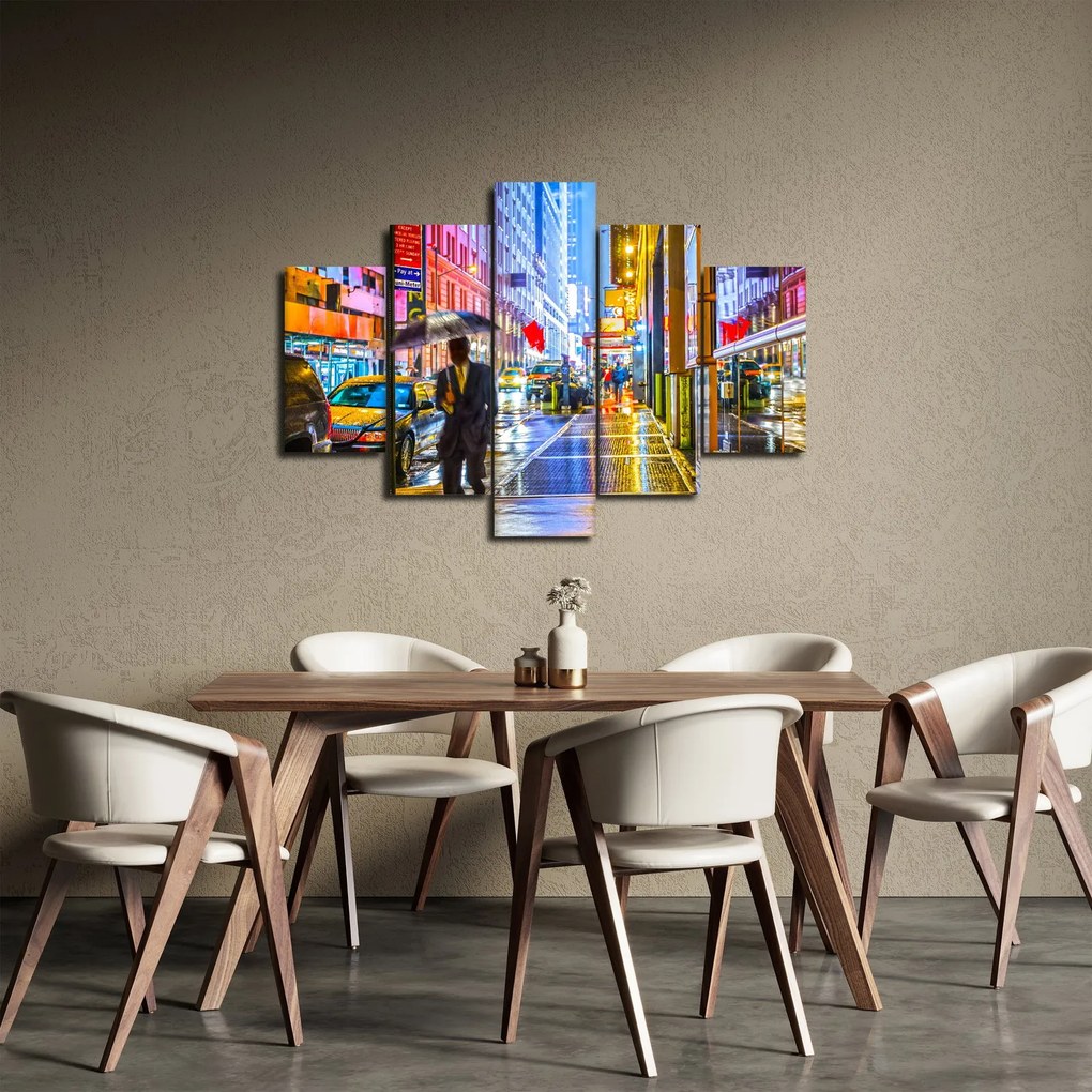 Obraz - Mesto v neónovej žiare (150x105 cm)