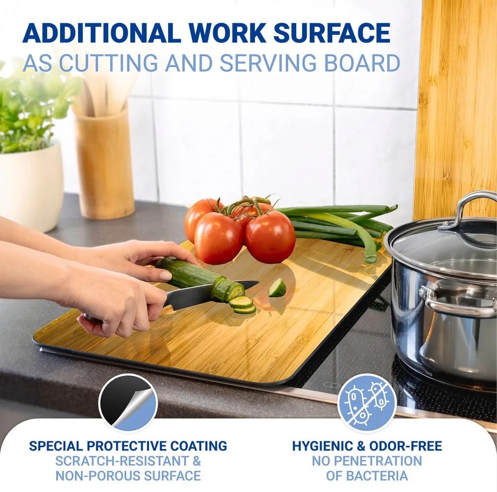 Kryty na sporák z tvrdeného skla v súprave 2 ks 52x30 cm Wooden – Maximex