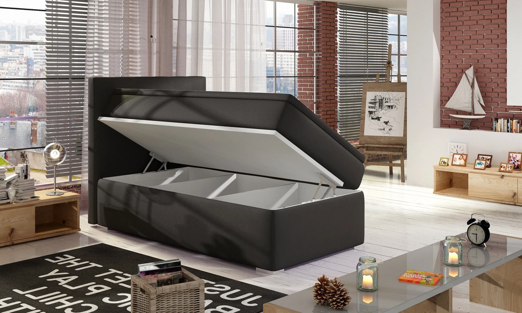 Moderná box spring posteľ Radka 90x200, biela Roh: Orientace rohu Pravý roh