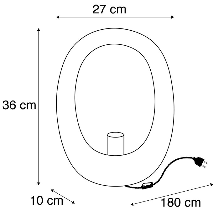 Dizajnová stolná lampa čierna so zlatým vnútrom 36 cm - Cova