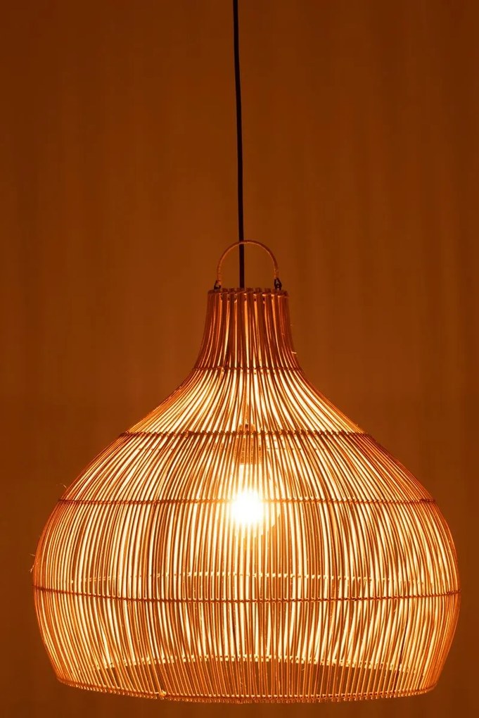 Závesné prírodné ratanové tienidlo Pear shape - Ø 83 * 76 cm / E27