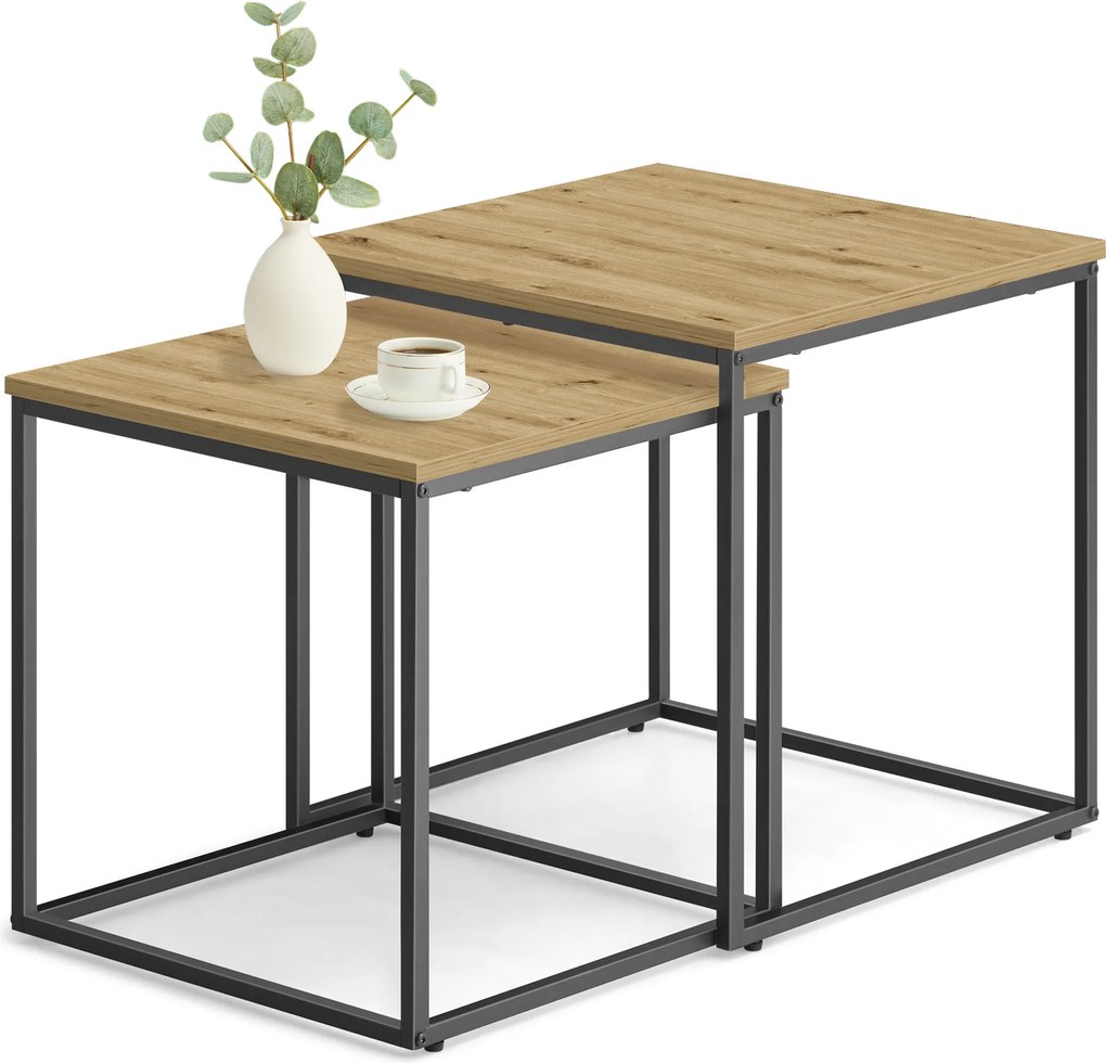 Sada 2ks konferenčných stolíkov QUADRO, dekor dub artisan