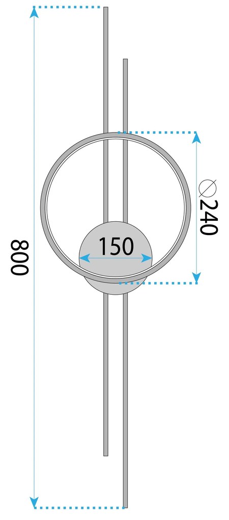 Toolight Toolight, LED nástenné svietidlo 10W, 4000K, 500lm, APP1781-W, zlatá matná, OSW-06352