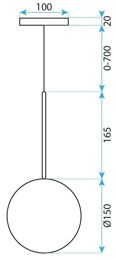 Toolight Rea, Sklenené guľové závesné stropné svietidlo 15cm APP1682-1CP, OSW-04302