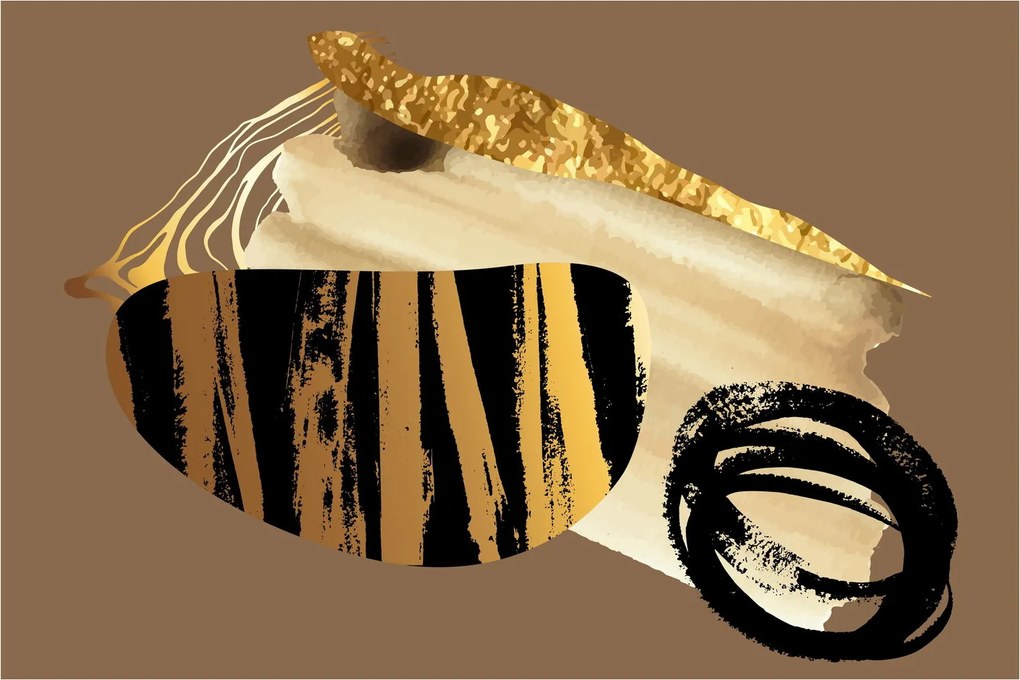 Obraz - Abstrakcia golden brown N⁰2 (90x60 cm)