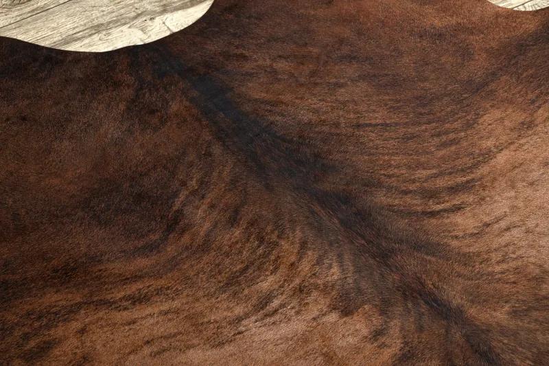 Kobercová umelá hovädzia koža, krava G5067-3 hnedá koža Veľkosť: 100x150 cm