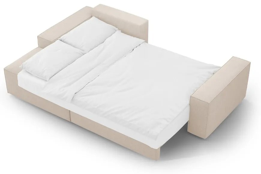 Béžová rozkladacia rohová pohovka z textílie bouclé (ľavý roh) Jodie – Micadoni Home