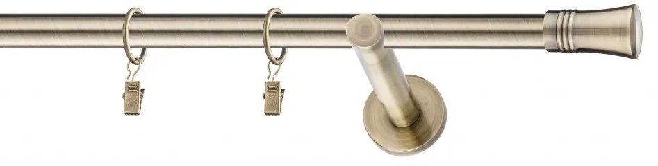 Dekorstudio Mosadzná jednoradová garniža CAPRI 19mm Dĺžka: 120cm, Typ uchytenia: Držiak modern, Typ príslušenstva: Bez príslušenstva