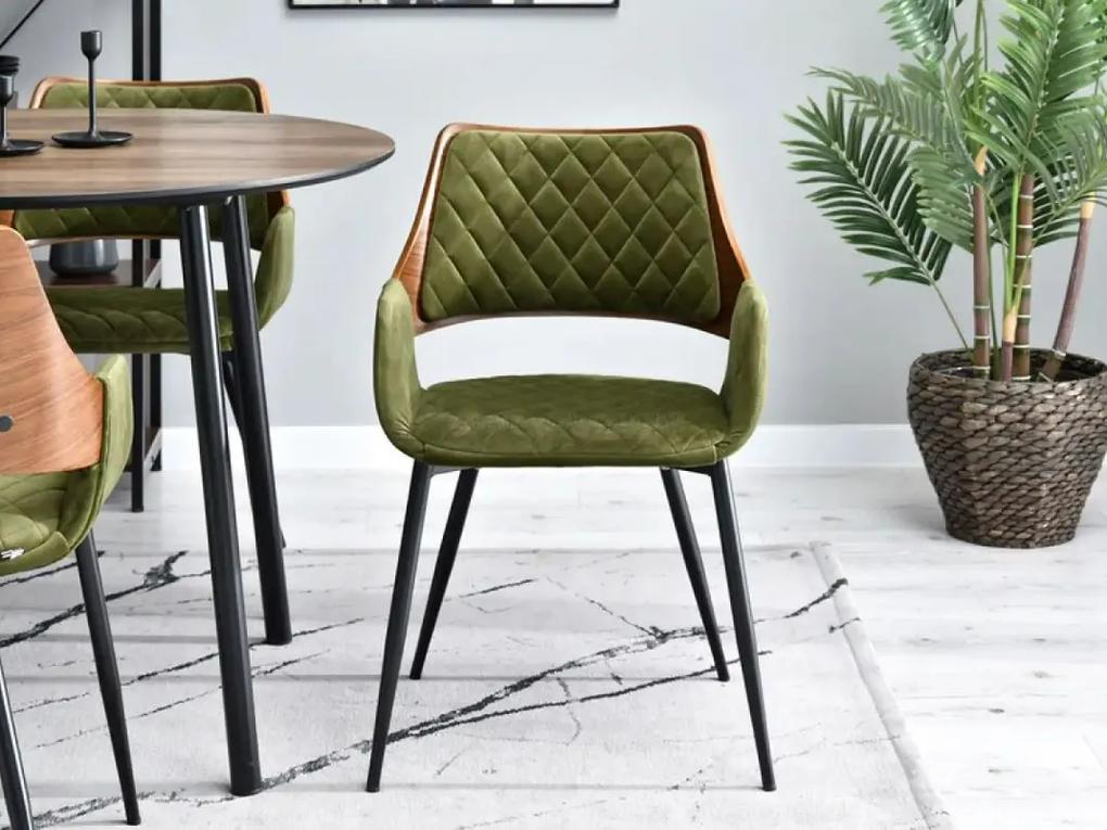 Jedálenská stolička LAYLA zelený zamat
