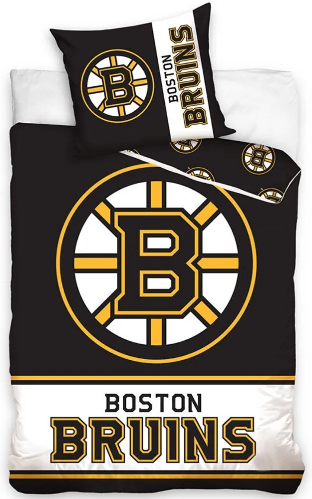 Mikroplyšové posteľné obliečky NHL Boston Bruins - 70 x 90 cm + 140 x 200 cm