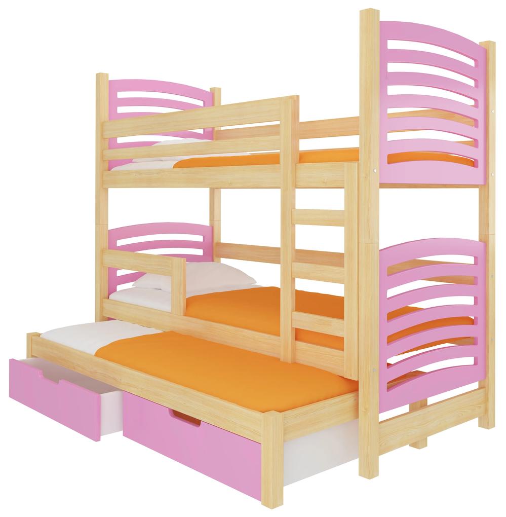Poschodová detská posteľ 180x75 cm. Vlastná spoľahlivá doprava až k Vám domov. 1052125