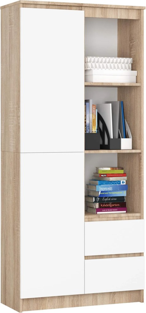 Skriňa Rexa 80 cm dub sonoma/biela