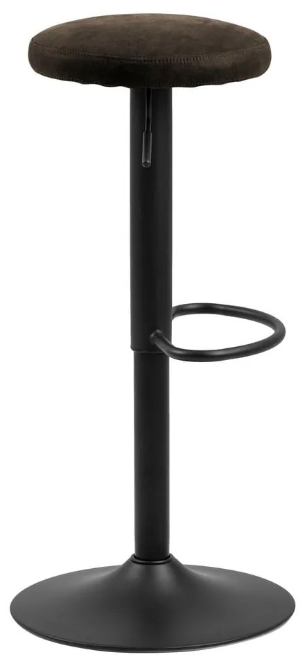 Sivá čalúnená barová stolička s nastaviteľnou výškou (výška sedadla 62 cm) Finch – Actona