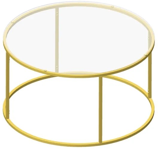 Konferenčný stolík BERLIN 80x45 cm zlatá/číra