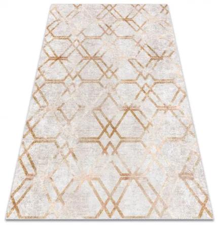MIRO 51805.804 umývací koberec Geometrická, latková mreža protišmykový - zlato Veľkosť: 80x150 cm