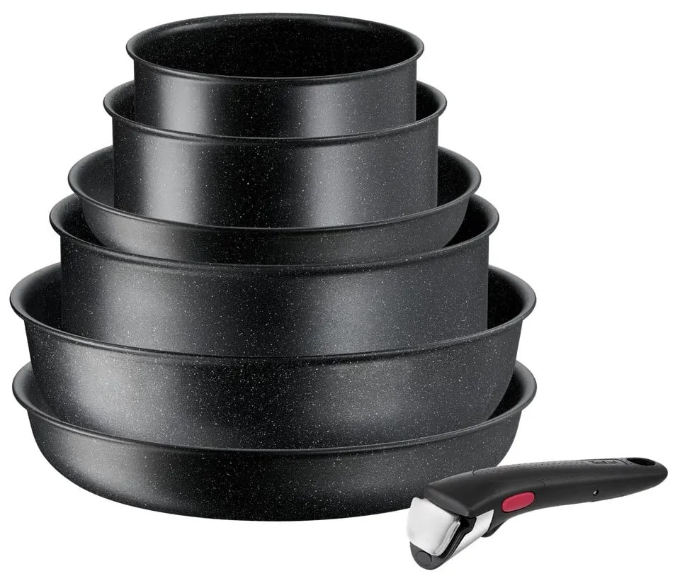 Hliníková súprava riadu 7 ks INGENIO Black stone L3998702 – Tefal