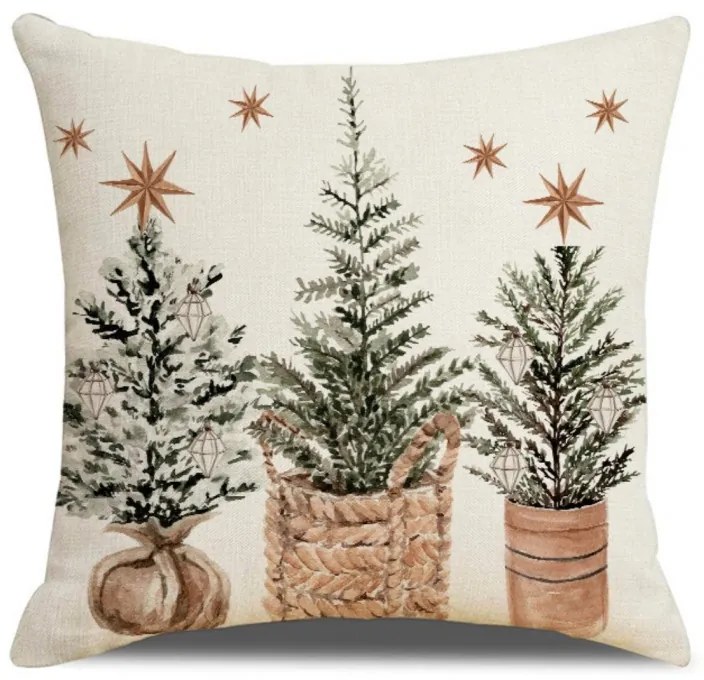 Vianočná obliečka na vankúš NORDIC GREEN 45x45 cm, béžový