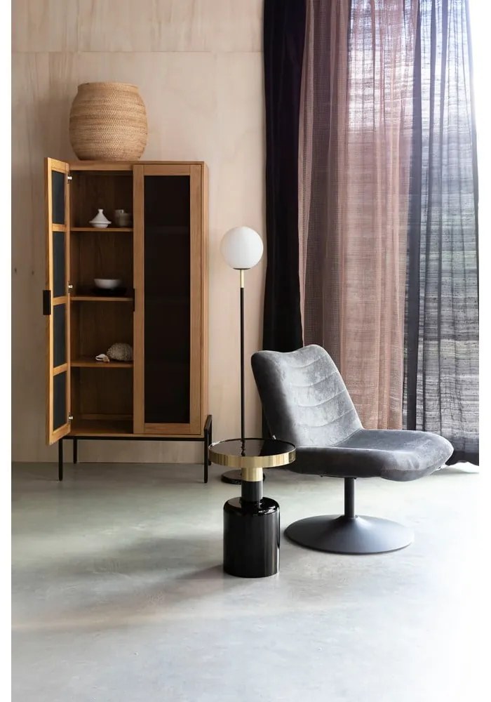 Tmavosivé zamatové kreslo Bubba – Zuiver