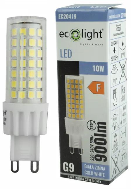 ECO LIGHT LED žiarovka G9 - 10W - studená biela