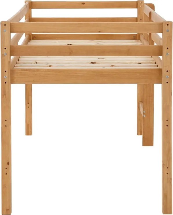 Vyvýšená detská posteľ z borovicového dreva 90x200 cm v prírodnej farbe Alpi – Støraa