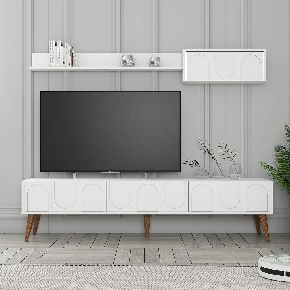 TV skrinka Lyon 2 - White, Walnut