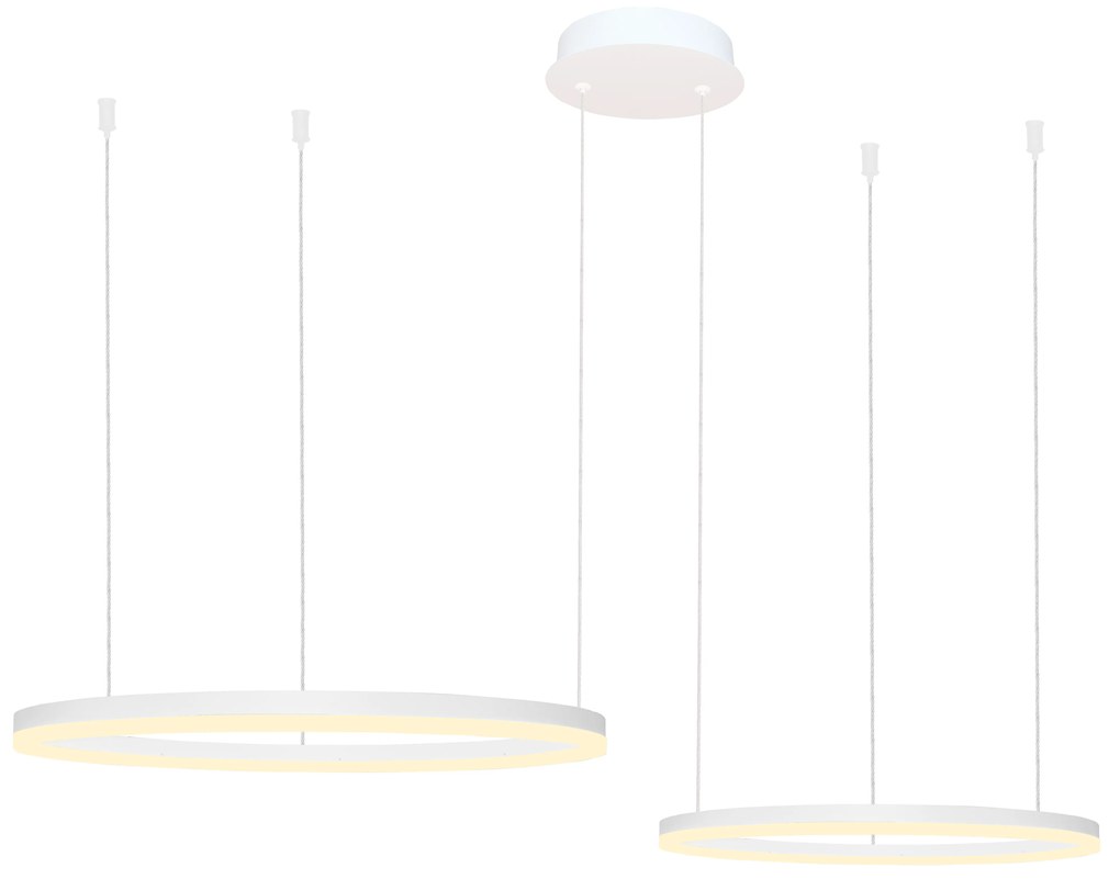 Moderný luster Halo 80+60 CCT biele s diaľkovým ovládaním