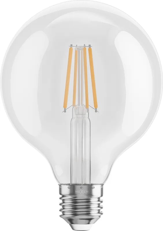 Mexen Vintis, LED žiarovka E27, G95, 4W, Teplá - 2700K, 470 lm, číra - L157-E27-0427-00