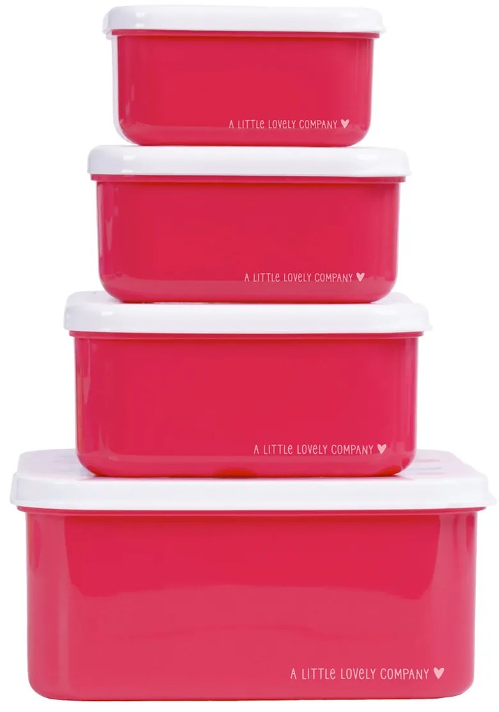 A Little Lovely Company - súprava štyroch desiatových škatuliek - čerešne