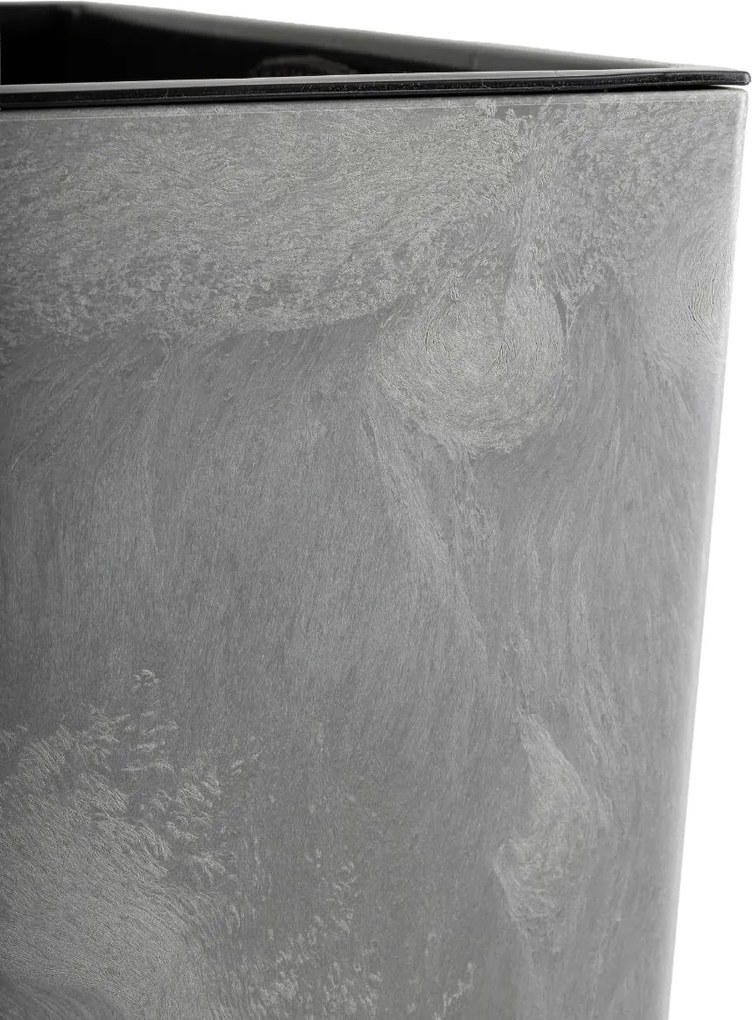 PLASTOVÝ KVETINÁČ FLORE 30,5X29,5X29,5 CM IMITÁCIA BETÓNU SIVÁ