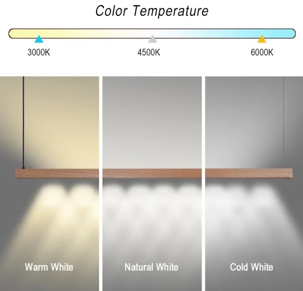 Immax NEO 07304L - LED stmievateľný luster na lane MADEIRA 33W/230V Wi-Fi Tuya 152 cm dub