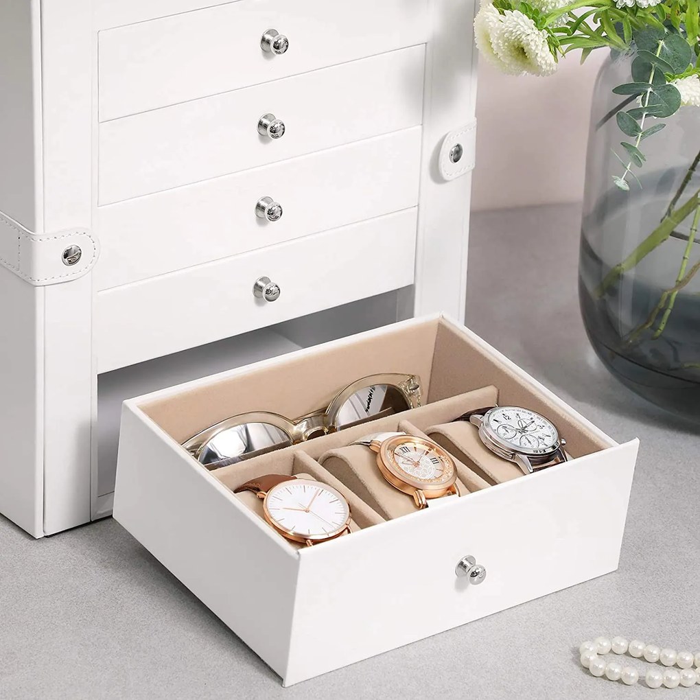 Šperkovnica Livia2, 32x26x15,5 cm, biela