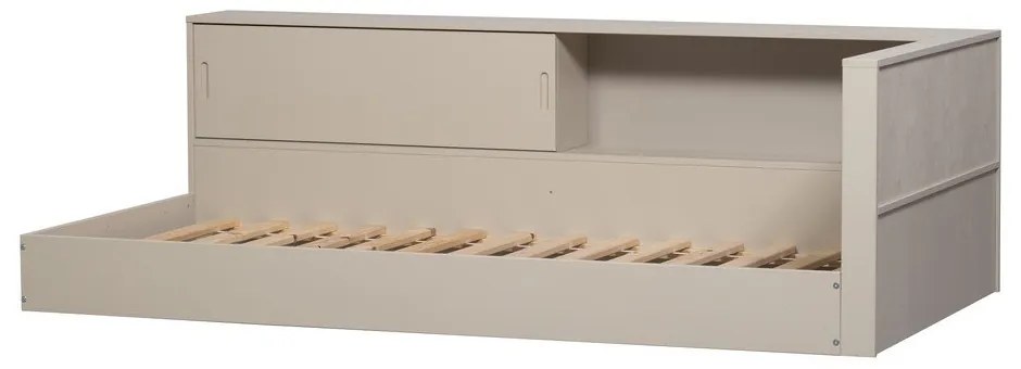 Sivá/béžová jednolôžková posteľ z borovicového dreva bez roštu 90x200 cm Carter – WOOOD