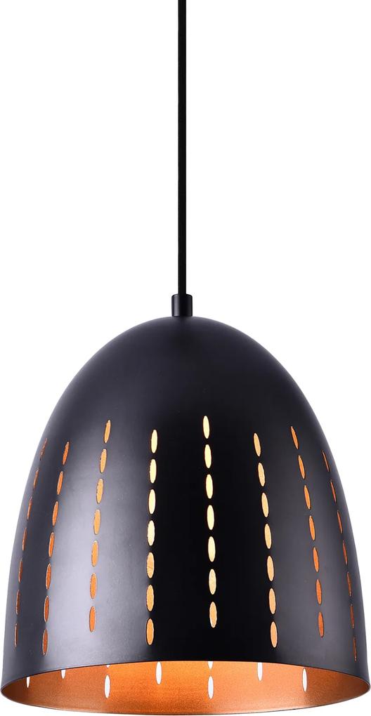 [lux.pro]® Dekoratívna dizajnová design závesná lampa HT169902 - čierna / meď (1 x E27)