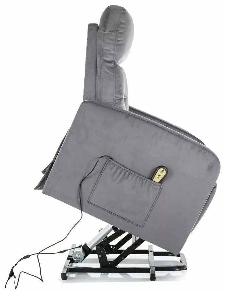 Polohovacie kreslo Lennox II Velvet, sivá