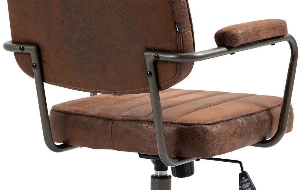 Design-Shop Kancelárska stolička Natrona v industriálnom štýle - koženka - Cognac antik