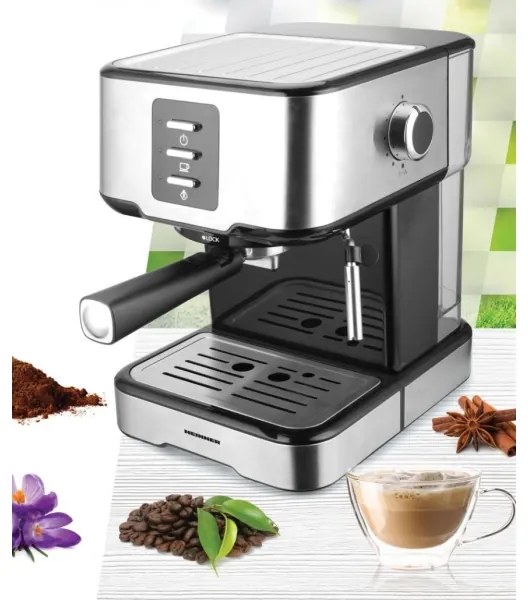 Heinner HEM-850IXBK - Pákový espresso kávovar 850W/230V nerez/čierna